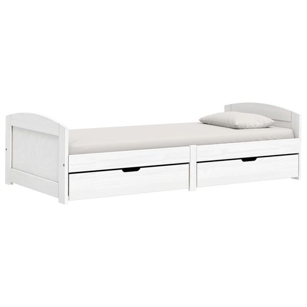 vidaXL Lit de jour avec 2 tiroirs sans matelas IRUN blanc 90x200 cm