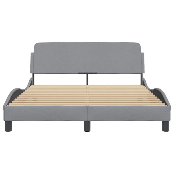 vidaXL Cadre de lit Dover gris clair 140x190 cm tissu