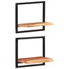 vidaXL &Eacute;tag&egrave;res murales 2 pcs 40x24x35 cm Bois d'acacia et acier