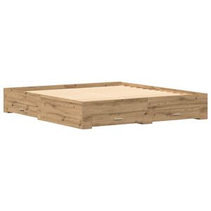 vidaXL Cadre de lit Ch&ecirc;ne artisanal 180 x 200 cm Bois d'ing&eacute;nierie