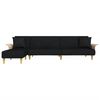 vidaXL Canap&eacute;-lit en forme de L noir 279x140x70 cm tissu