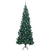 vidaXL Arbre de No&euml;l artificiel d'angle Vert 240 cm PVC et m&eacute;tal