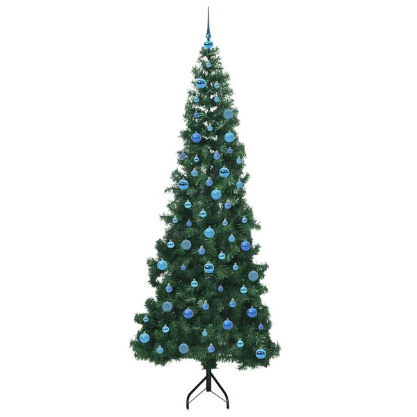 vidaXL Arbre de No&euml;l artificiel d'angle Vert 240 cm PVC et m&eacute;tal