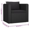 vidaXL Salon de jardin 9 pcs avec coussins R&eacute;sine tress&eacute;e Noir