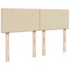 vidaXL Sommier &agrave; lattes de lit avec matelas Cr&egrave;me 140x200 cm Tissu