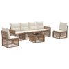 vidaXL Ensemble de canap&eacute; de jardin 7 pc Beige et blanc cr&egrave;me