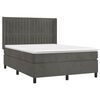 vidaXL Sommier &agrave; lattes de lit et matelas Gris fonc&eacute; 140x200cm Velours