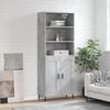 vidaXL Buffet haut Gris b&eacute;ton 69,5x34x180 cm Bois d'ing&eacute;nierie