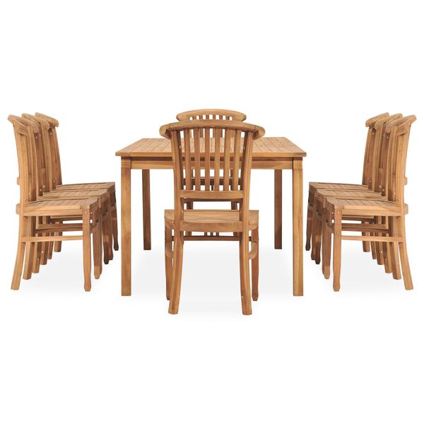 vidaXL Ensemble &agrave; manger de jardin 9 pcs bois de teck solide