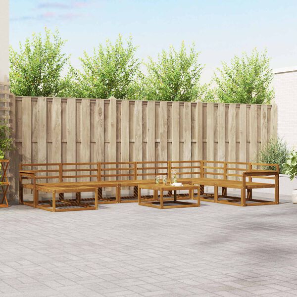 vidaXL Ensemble de canap&eacute;s d'ext&eacute;rieur 9 pcs Naturel
