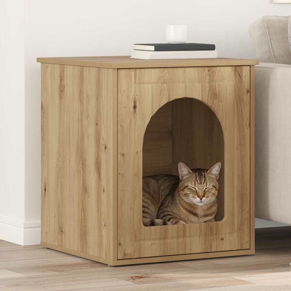 vidaXL Maison pour chat Ch&ecirc;ne artisan 53 x 52 x 62 cm