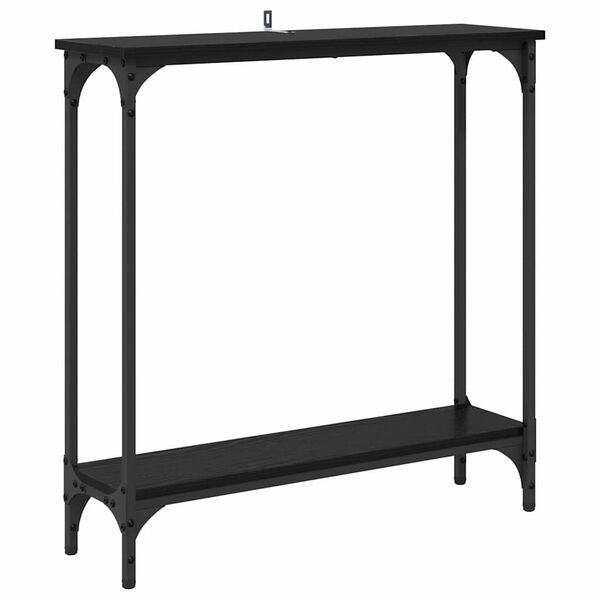 vidaXL Table console Ch&ecirc;ne noir 75 x 22,5 x 75 cm Bois d'ing&eacute;nierie