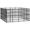 vidaXL Chenil d'ext&eacute;rieur pour chiens Acier 14,75 m&sup2;