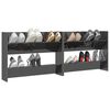 vidaXL Armoires &agrave; chaussures murales 2 pcs gris brillant 80x18x60 cm