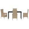vidaXL Ensemble de salle &agrave; manger pour jardin 5 pcs Beige polyrotin