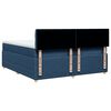 vidaXL Sommier &agrave; lattes de lit avec matelas Bleu 200x200 cm Tissu
