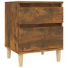 vidaXL Tables de chevet 2 pcs Ch&ecirc;ne fum&eacute; 40x35x50 cm
