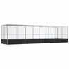 vidaXL Voli&egrave;re avec extension argent&eacute; 832x207x212 cm acier