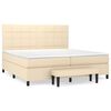 vidaXL Sommier &agrave; lattes de lit avec matelas Cr&egrave;me 200x200 cm Tissu