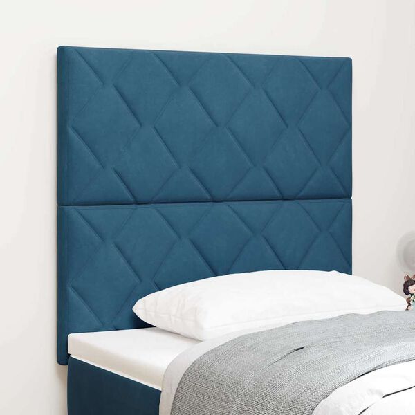 vidaXL T&ecirc;te de lit LED Bleu fonc&eacute; 100 cm Cuir synth&eacute;tique