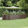 vidaXL Lit sur&eacute;lev&eacute; de jardin Marron Acier galvanis&eacute;