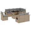 vidaXL Salon de jardin avec coussins 9 pcs beige r&eacute;sine tress&eacute;e