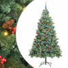 vidaXL Sapin de No&euml;l artificiel 300 LED Blanc chaud PVC et m&eacute;tal Vert