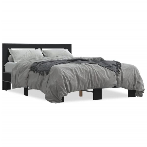 vidaXL Cadre de lit sans matelas noir 120x190 cm