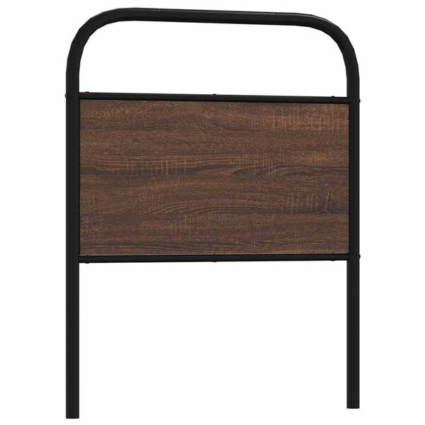 vidaXL T&ecirc;te de lit de remplacement ch&ecirc;ne marron 80 cm acier et bois d'ing&eacute;nierie