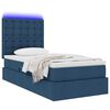 vidaXL Lit avec rangement et LED avec LED Bleu 90 x 200 cm Polyester