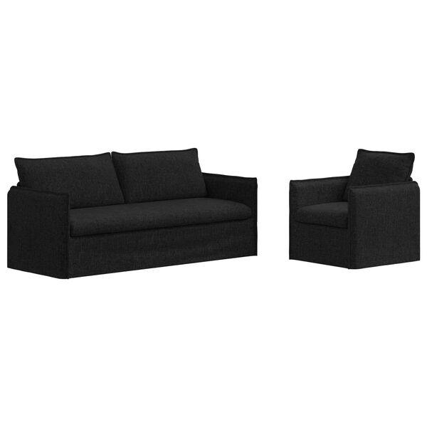 vidaXL Canap&eacute; 2 pcs Noir