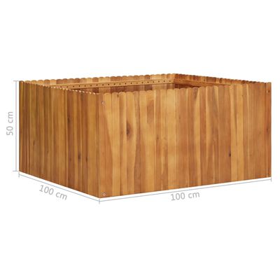 vidaXL Lit surélevé de jardin 100x100x50 cm Bois massif d'acacia