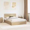 vidaXL Lit de Rangement Ch&ecirc;ne Sonoma 160 x 200 cm Bois d'ing&eacute;nierie