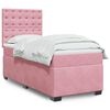 vidaXL Sommier &agrave; lattes de lit avec matelas Rose 90x200 cm Velours