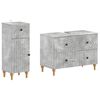 vidaXL Ensemble de 2 meubles de salle de bain ALKMAAR Gris b&eacute;ton