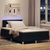 vidaXL Lit &agrave; ressort LED avec matelas avec LED Noir 120 x 190 cm tissu