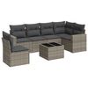 vidaXL Salon de jardin avec coussins 7 pcs gris r&eacute;sine tress&eacute;e