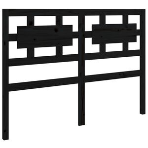 vidaXL T&ecirc;te de lit Noir 125,5x4x100 cm Bois massif de pin