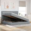 vidaXL Lit avec rangement et matelas Gris clair 200 x 200 cm Polyester