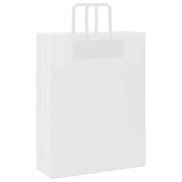vidaXL Sacs en papier 250 pcs avec poign&eacute;es blanc 32x12x42 cm