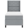 vidaXL Lit &agrave; ressorts avec matelas Gris clair 90 x 190 cm tissu