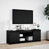 vidaXL Meuble TV avec LED noir 139,5x34x50 cm bois d'ing&eacute;nierie