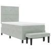 vidaXL Lit &agrave; ressorts avec matelas Gris clair 90 x 200 cm Velours