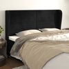 vidaXL T&ecirc;te de lit avec oreilles Noir 163x23x118/128 cm Velours