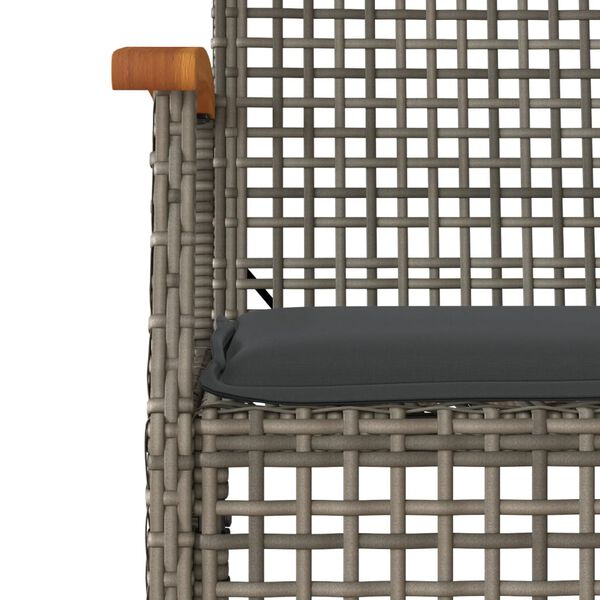 vidaXL Ensemble &agrave; manger de jardin 5 pcs coussins gris r&eacute;sine tress&eacute;e