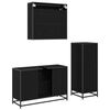 vidaXL Ensemble de mobilier de salle de bain 3 pcs Ch&ecirc;ne noir