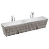 vidaXL Lits sur&eacute;lev&eacute;s de balcon 2 pcs 80 cm Gris R&eacute;sine tress&eacute;e