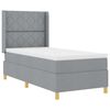 vidaXL Lit &agrave; ressorts avec bandes LED Gris clair 90 x 200 cm tissu