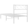 vidaXL Cadre de lit m&eacute;tal sans matelas avec t&ecirc;te de lit blanc 80x200cm