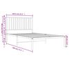 vidaXL Cadre de lit m&eacute;tal sans matelas et t&ecirc;te de lit blanc 100x190 cm